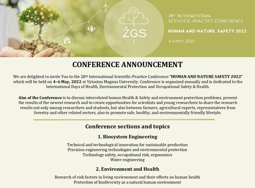 28th International Scientific-Practice Conference “HUMAN AND NATURE SAFETY 2022”