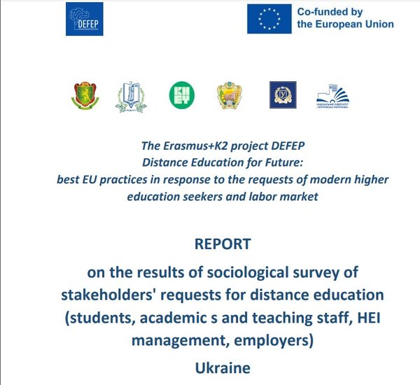 Results of a sociological study within the framework of the international ERASMUS KA2 project - DEFEP