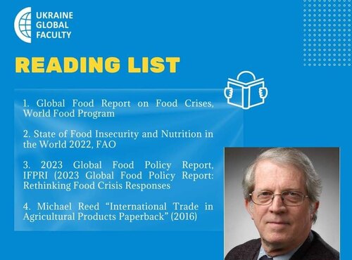 Онлайн-лекція професора аграрної та прикладної економіки William H. Meyers  на тему: «Global Food Security and Nutrition Crisis and Ukraine Impacts»