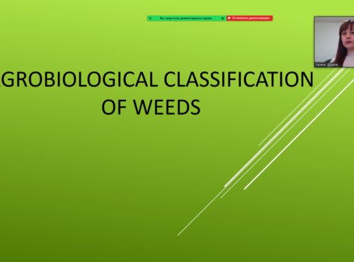 «Agrobiological classification of weeds» - online lecture in English
