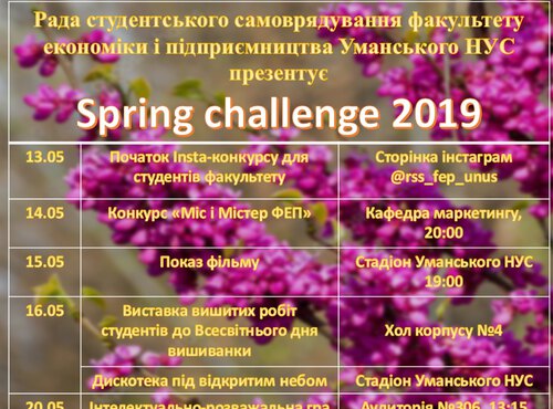 На старт! Увага! SPRING CHALLENGE!!!